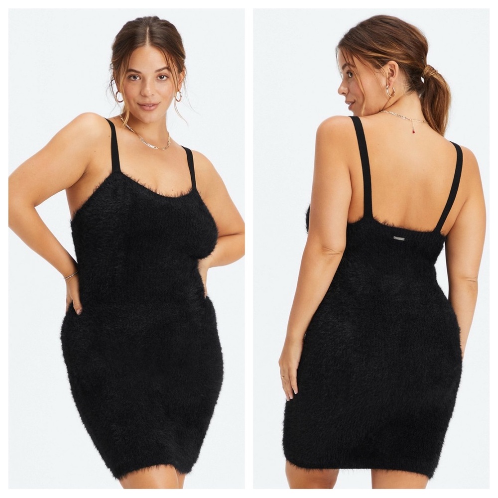 Fabletics 90’s Black Fuzzy mini dress